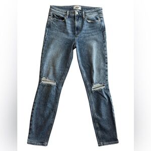 PAIGE Women's Hoxton Ankle Blue Distressed Skinny Jeans Size 28